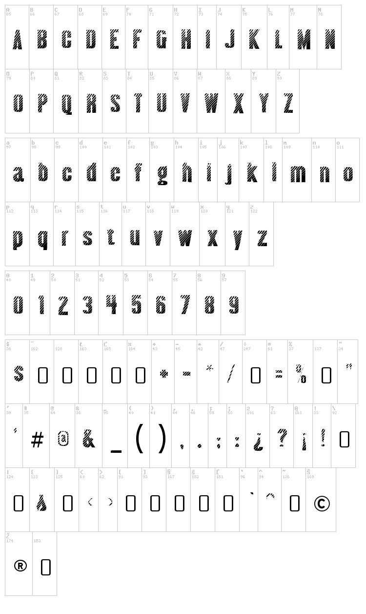 Almonte Snow font map